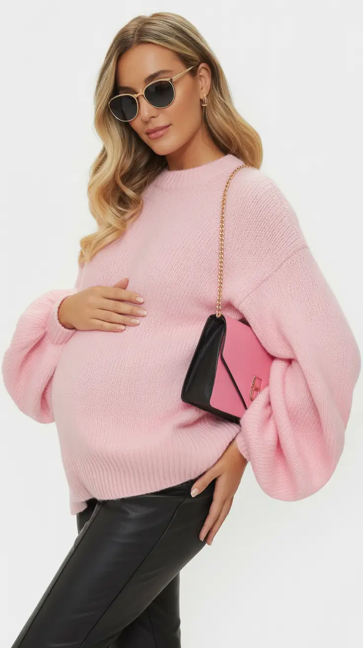 Cute pregnancy outfits 2026 Playful Pink Confidence