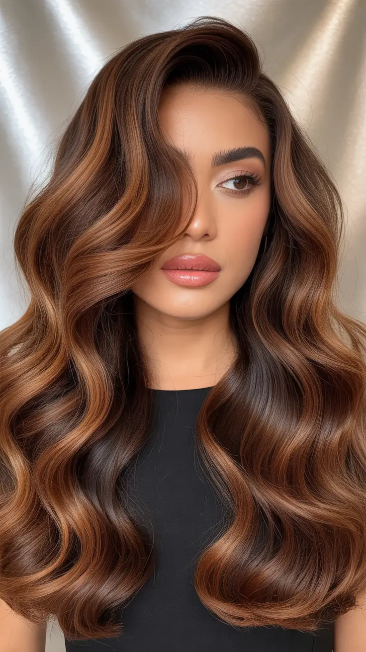 Effortless hair color ideas 2026 Rich Espresso Waves