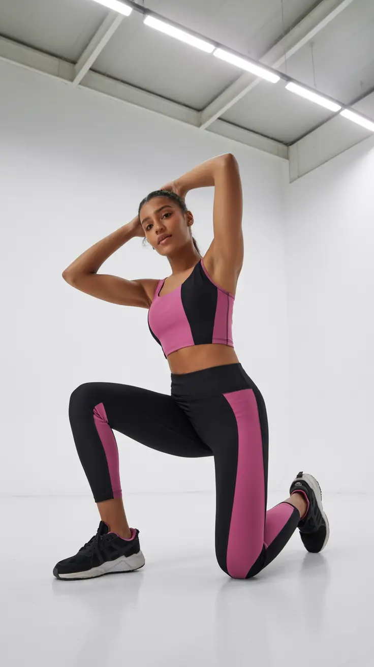 Gym outfit ideas 2026 Power Contrast