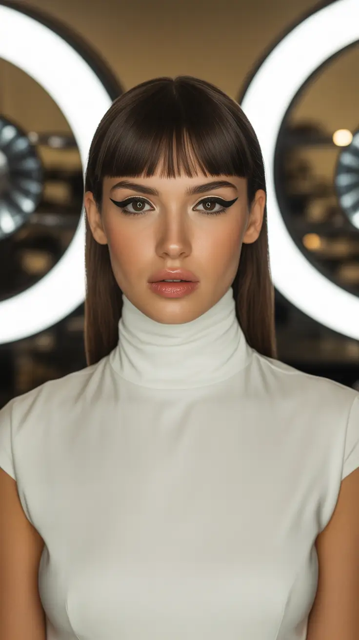 Latest haircut styles 2026 Micro Bangs with Sleek Finish