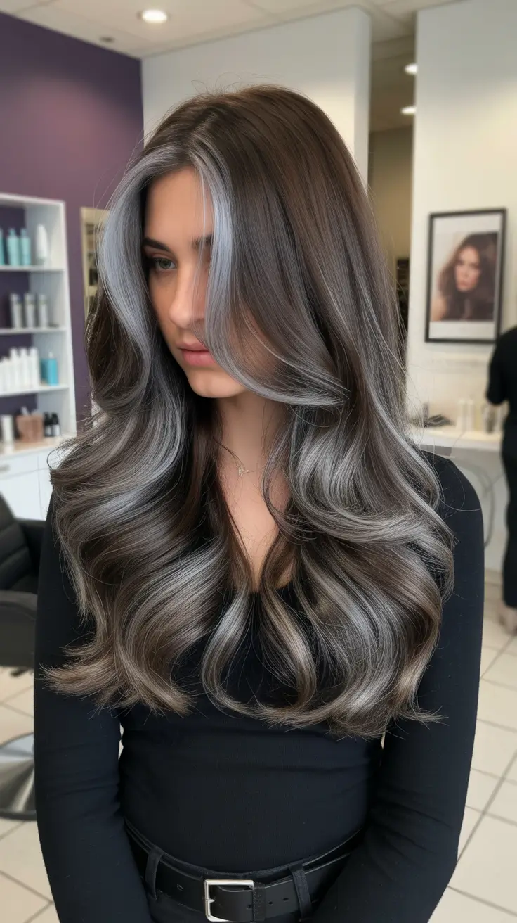 Latest haircut styles 2026 Silver Dimensional Balayage