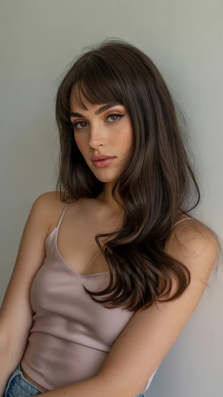 Latest haircut styles 2026 Romantic Shag With Curtain Fringe