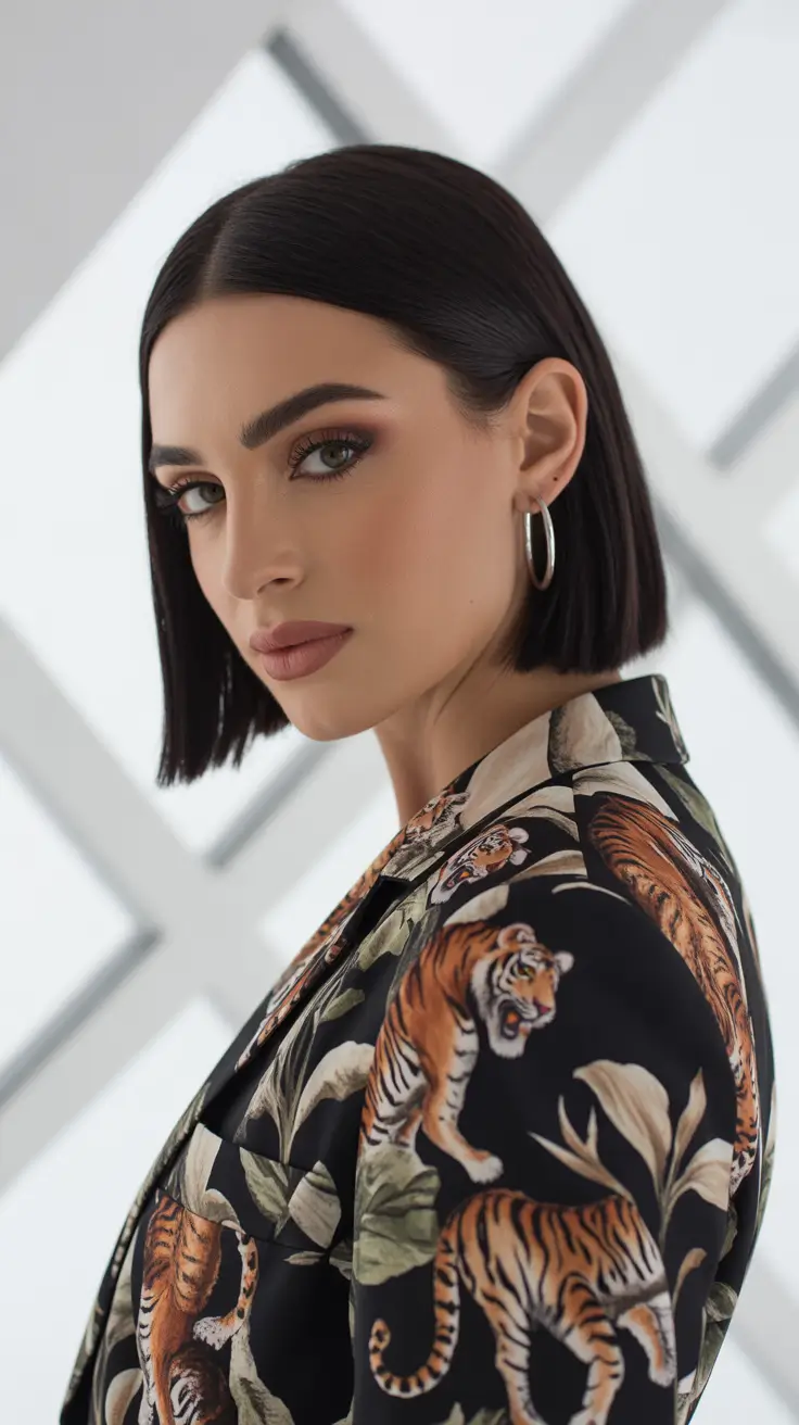 Modern bob haircut styles 2026 High-Fashion Espresso Bob with Gloss Finish