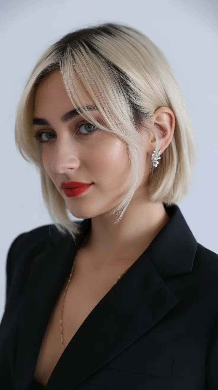 Modern bob haircut styles 2026 Playful Layered Bob with Soft Bangs