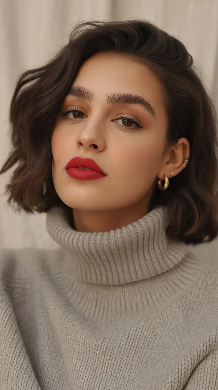 Modern hair color palette 2026 Textured Soft Brunette With Cozy Dimension