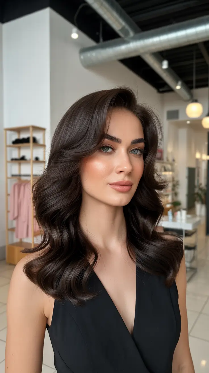 Modern hair color palette 2026 Deep Brunette Volume