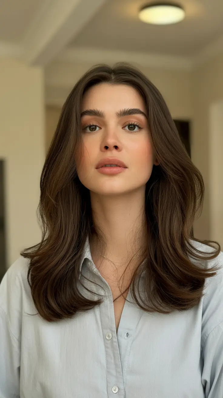 Modern hair color palette 2026 Dimensional Brunette Layers