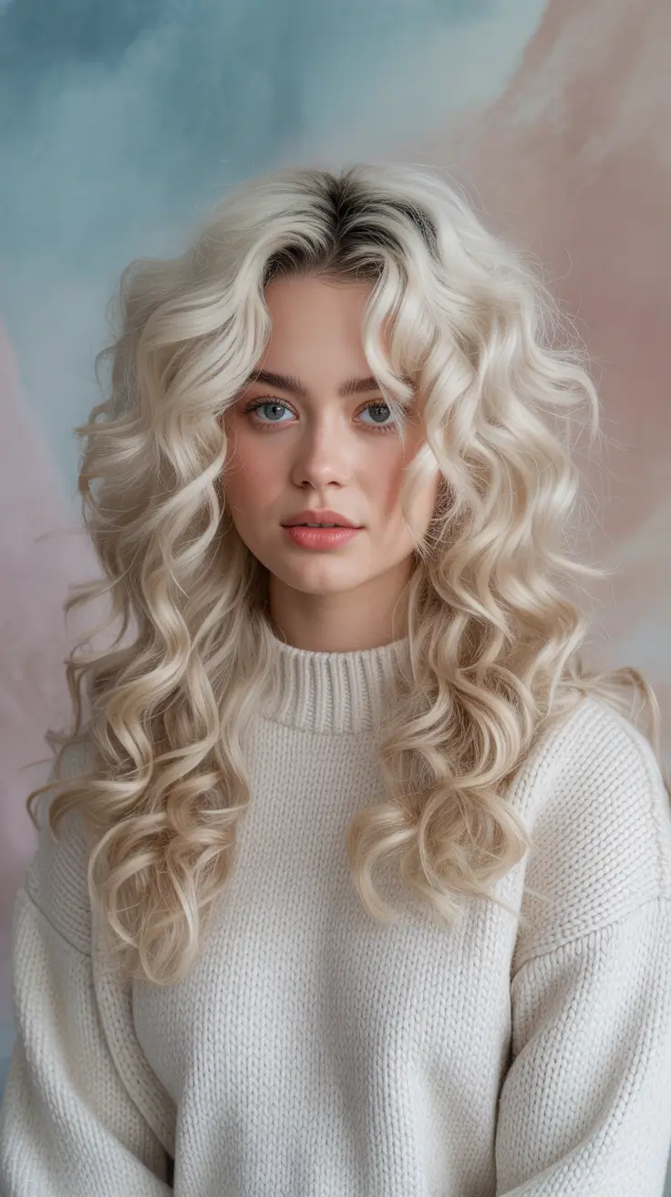 Modern hair color palette 2026 Vanilla Blonde Curls