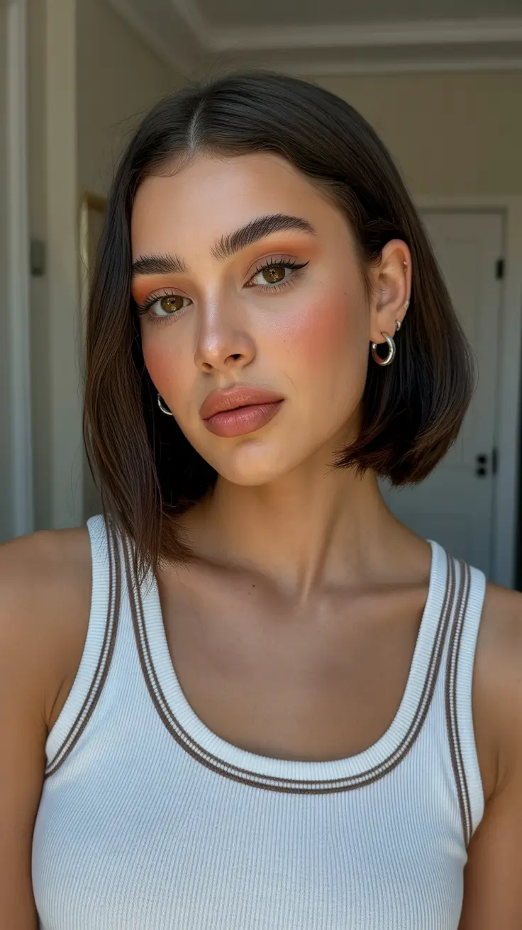 Modern hair color palette 2026 Chic Espresso Blunt Bob