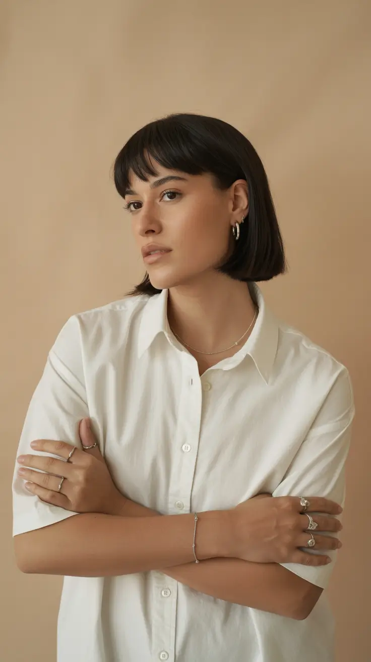 Modern hair color palette 2026 Espresso Bob Bangs