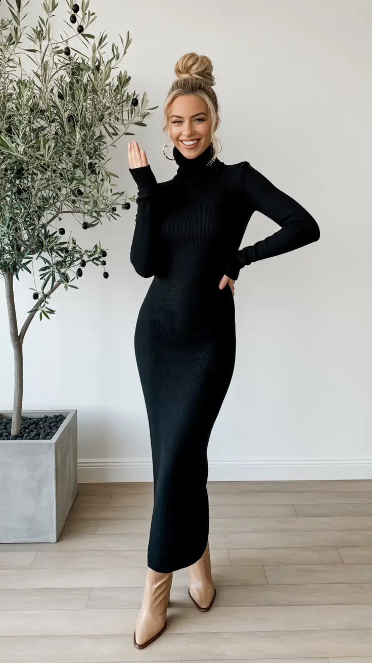 Office outfits for women for work 2026 The All-Black Elegance