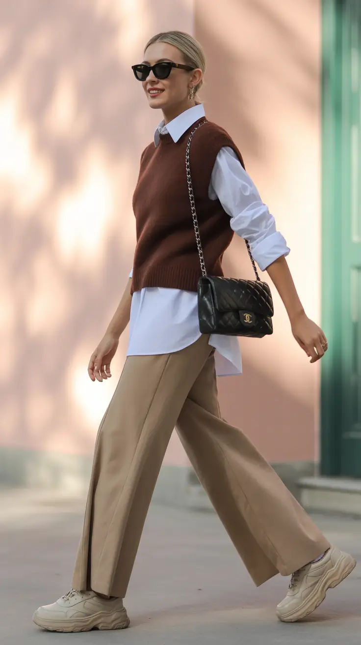 Office outfits for women for work 2026 Layered Retro Cool