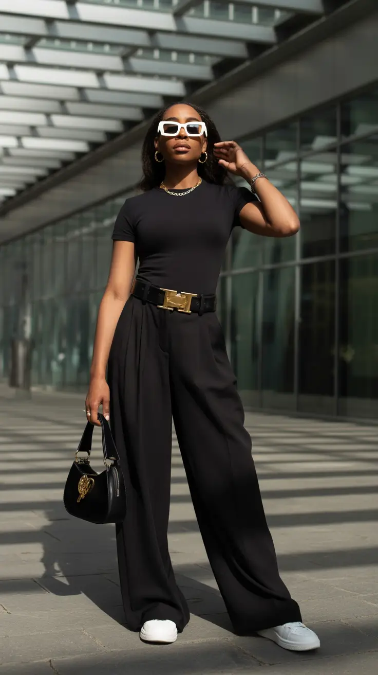 Outfit ideas for Black women 2026 Chic Monochrome Street Style