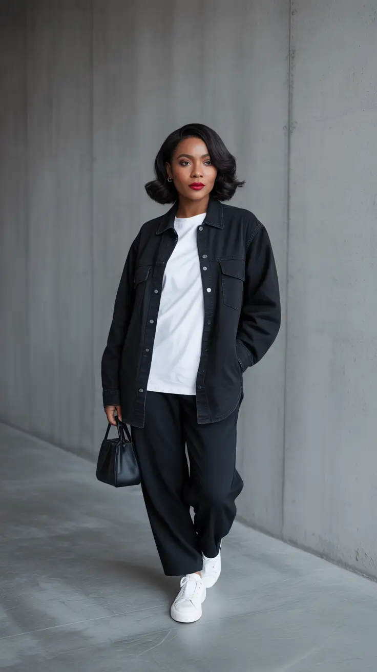 Outfit ideas for Black women 2026 Monochrome Relaxed Power
