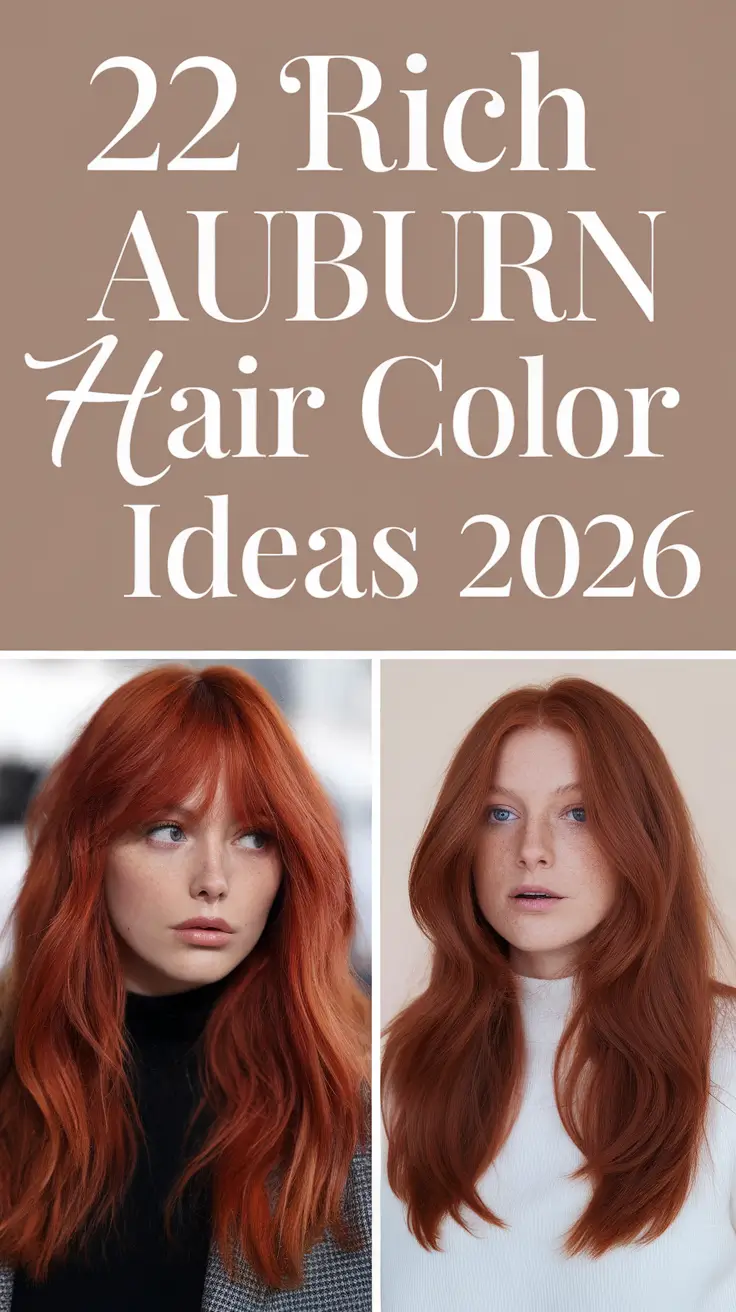 Rich Auburn Hair Color Ideas 2026: Warm, Soft & Natural Shades to Try This Year