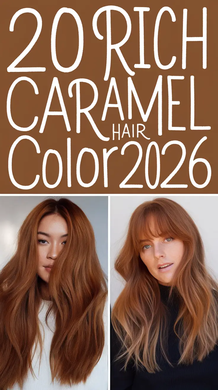 Rich Caramel Hair Color 2026: Honey Golden Balayage & Modern Caramel Hair Ideas