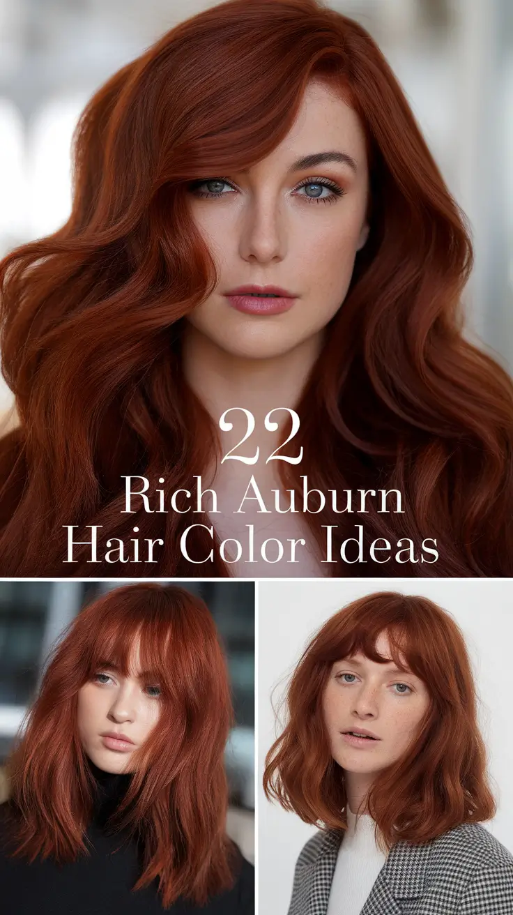 Rich Auburn Hair Color Ideas 2026: Warm, Soft & Natural Shades to Try This Year