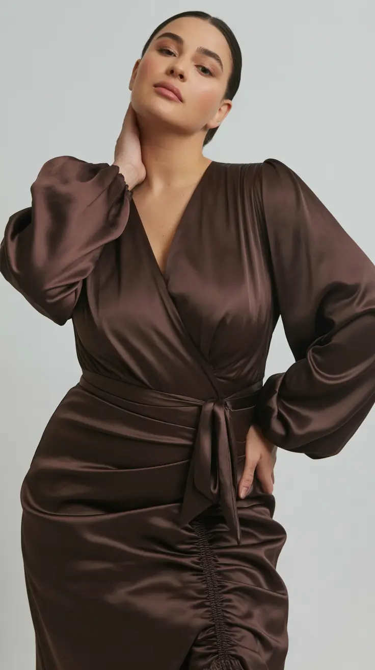 plus-size-outfits-for-women-2026 Chocolate Elegance