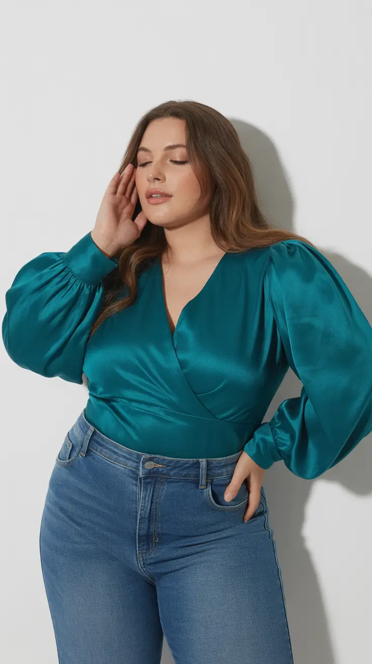 plus-size-outfits-for-women-2026 Teal Allure