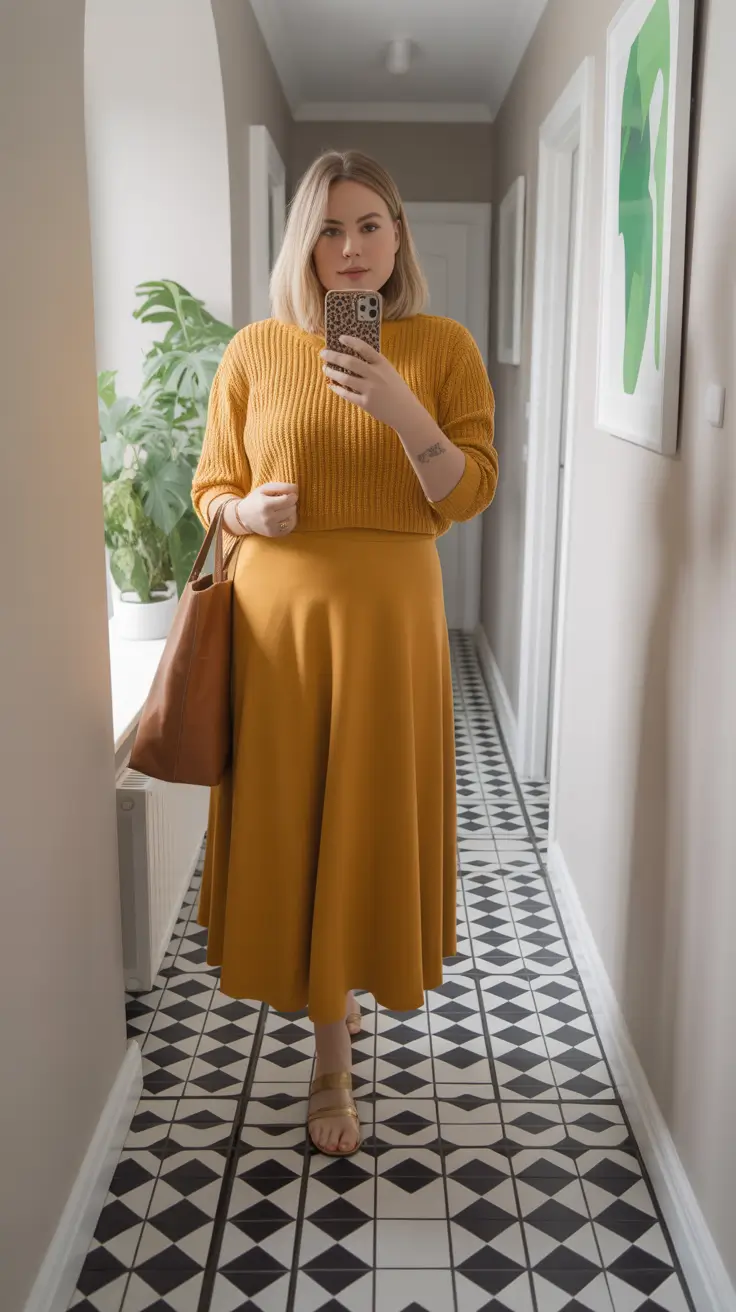 plus-size-outfits-for-women-2026 Golden Harmony