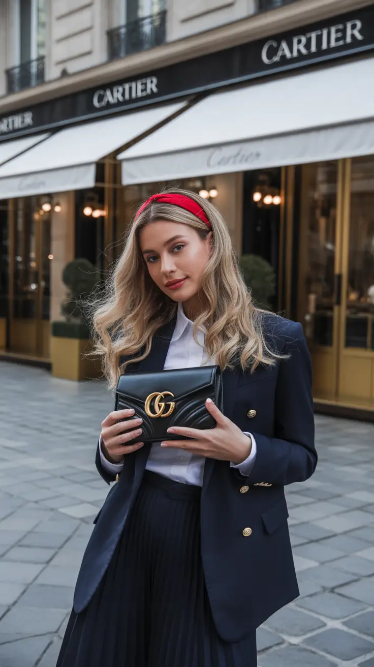 Preppy outfit ideas 2026 Royal Navy Elegance