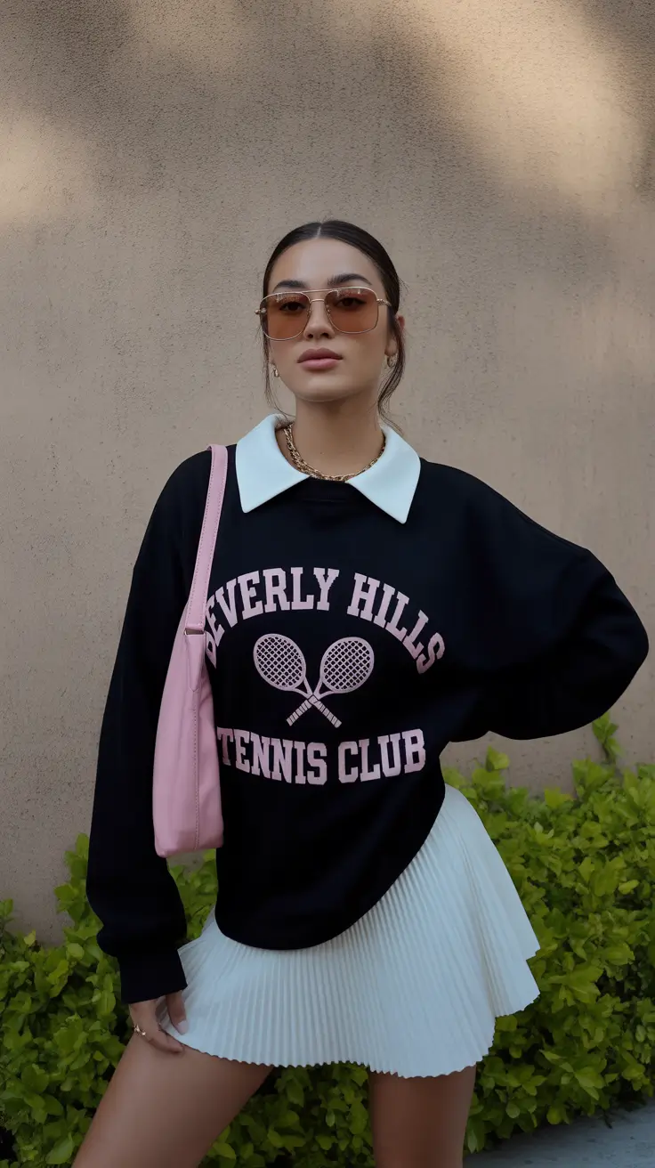 Preppy outfit ideas 2026 Tennis Club Cool