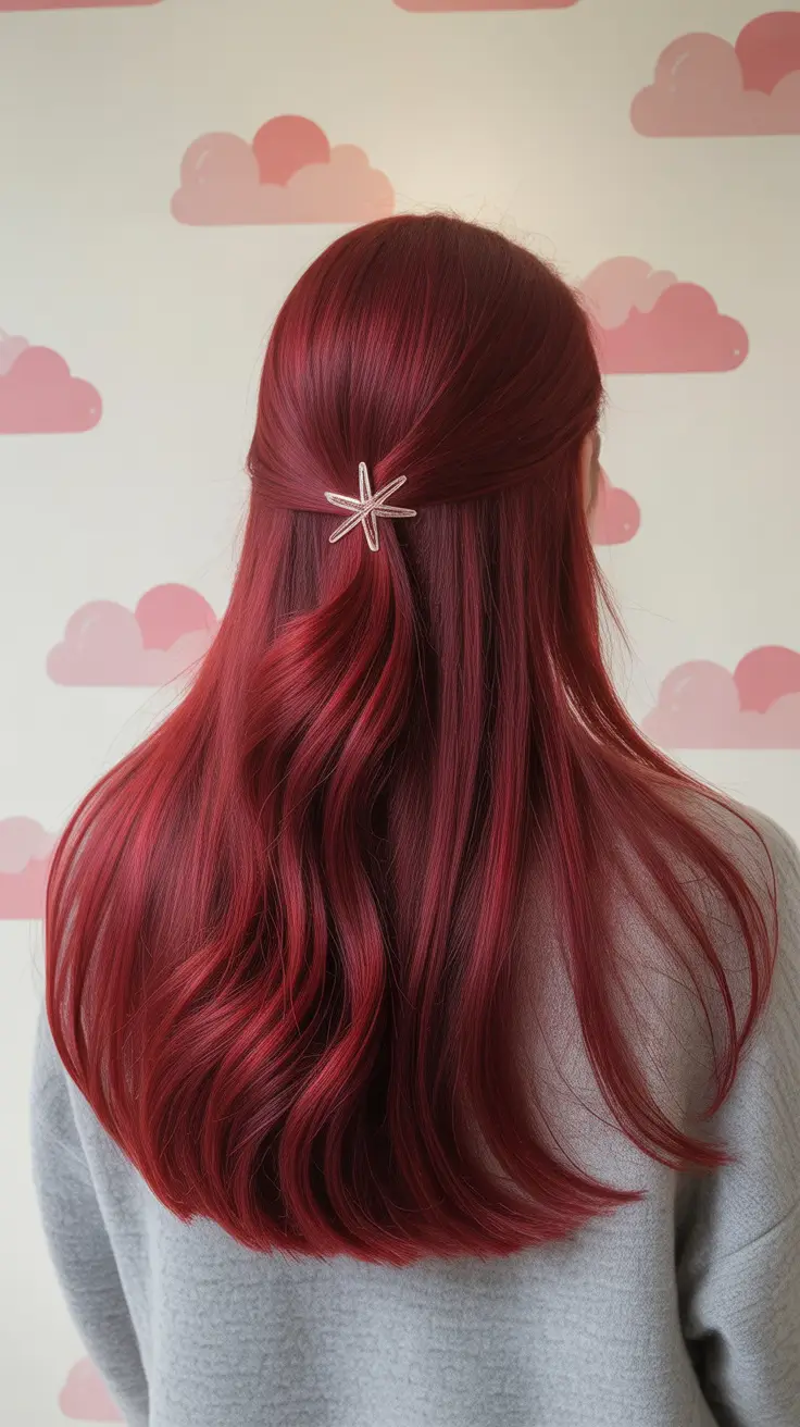 Red hair colors 2026 Berry Silk Half-Up
