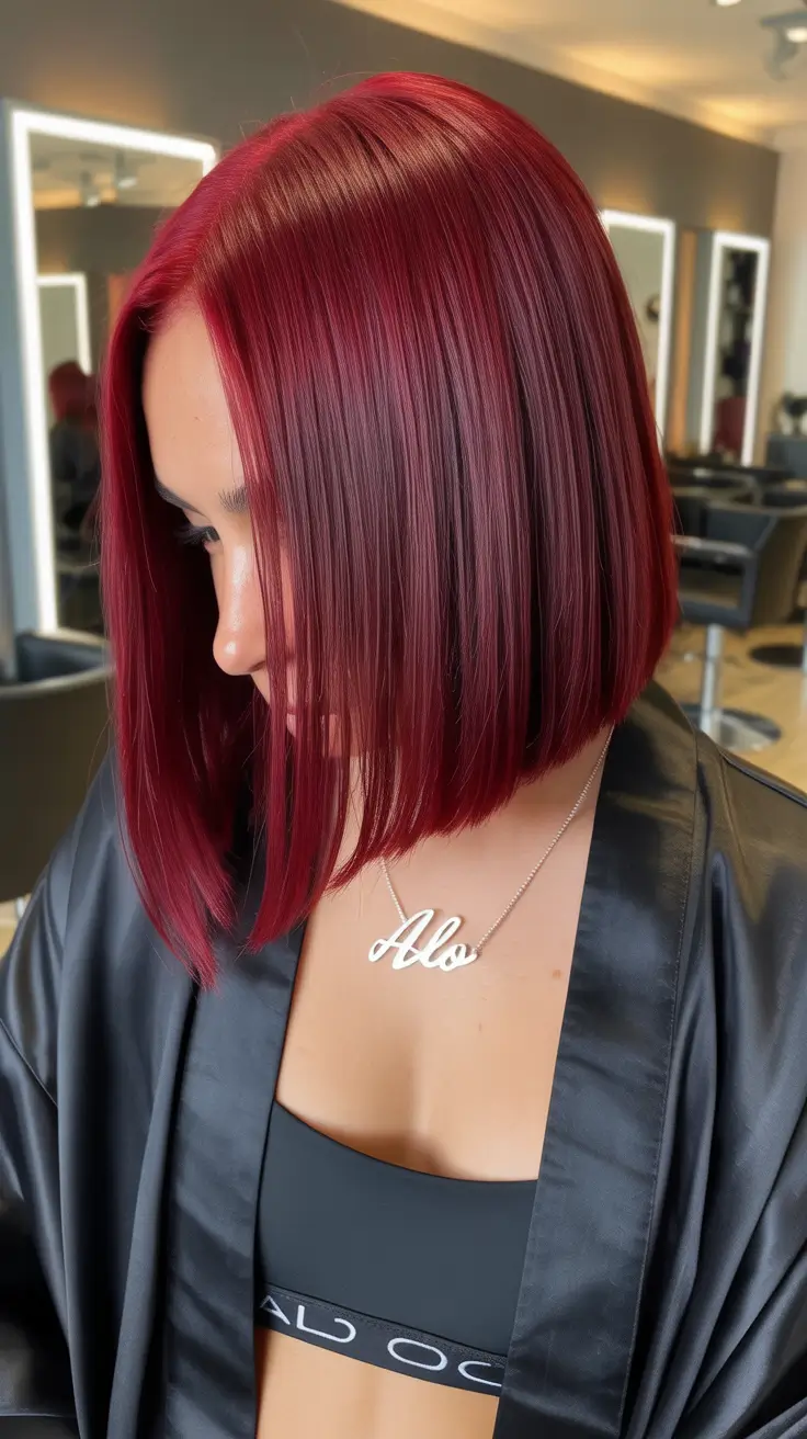 Red hair colors 2026 Glossy Cranberry Bob