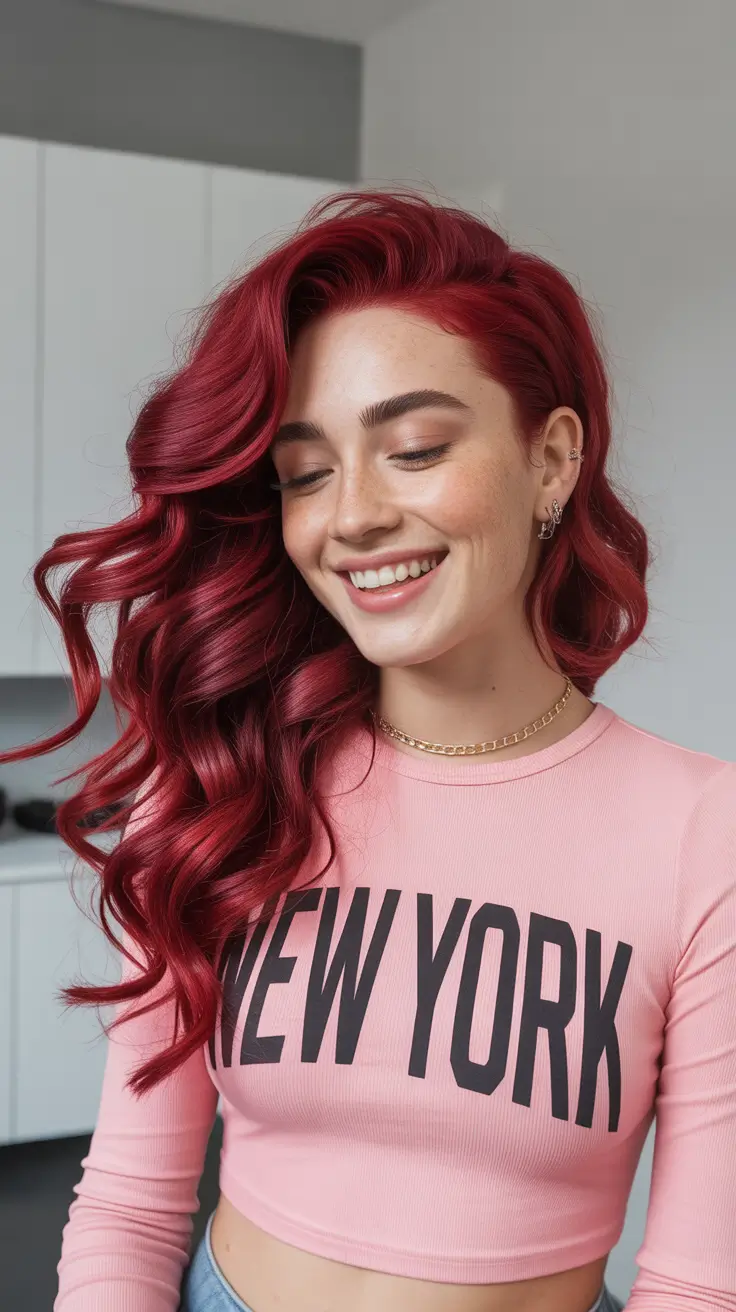 Red hair colors 2026 Cherry Glow Curls