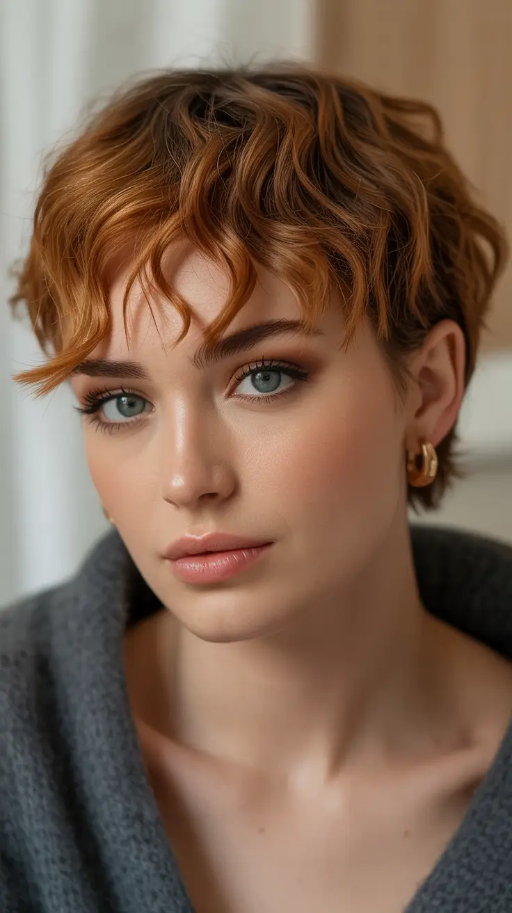 Rich auburn hair color ideas 2026 Soft Auburn Pixie