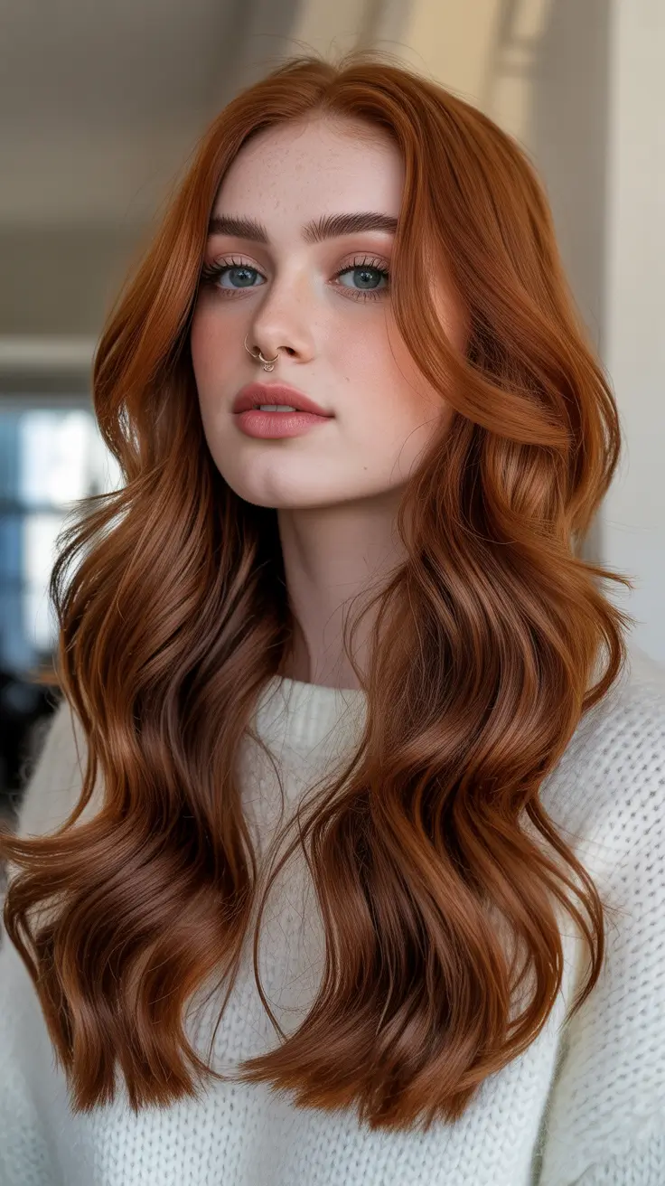 Rich auburn hair color ideas 2026 Rich Auburn Waves