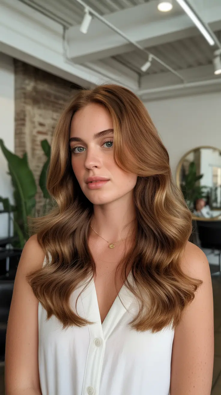 Rich auburn hair color ideas 2026 Soft Caramel Auburn