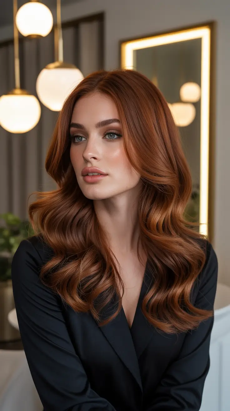 Rich auburn hair color ideas 2026 Dark Copper Elegance