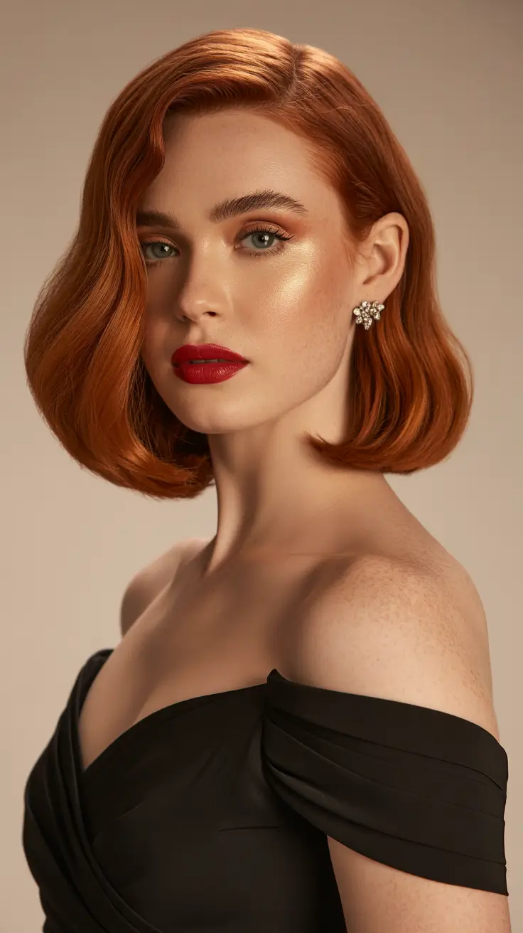 Rich auburn hair color ideas 2026 Old Hollywood Auburn