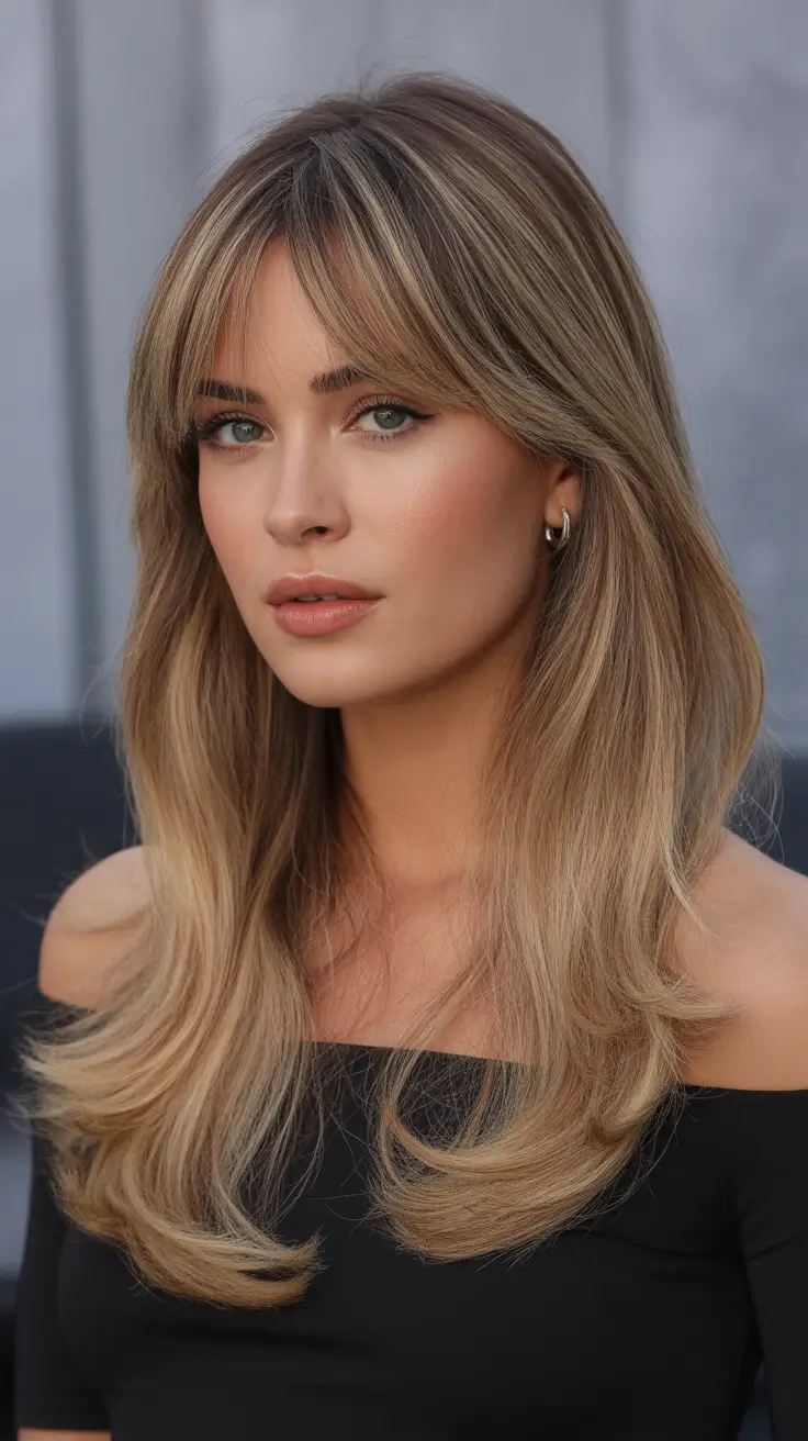 Rich caramel hair color 2026 Buttered Brun Curtain Layers