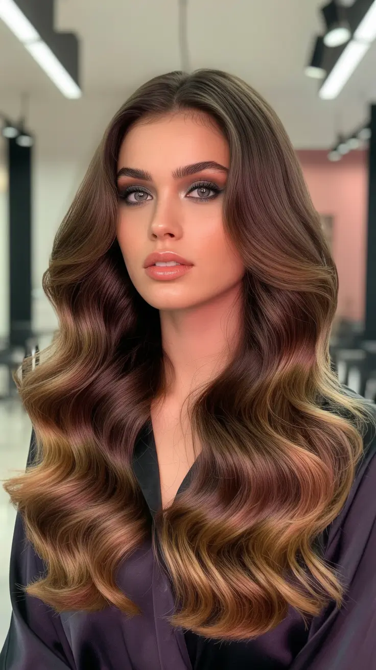 Rich caramel hair color 2026 Molten Cocoa Waves