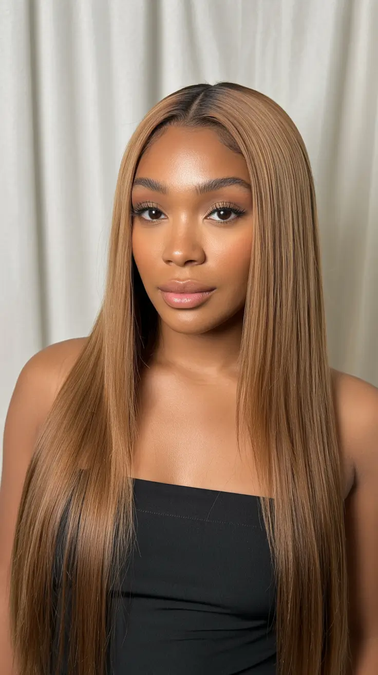 Rich caramel hair color 2026 Honey Melt Perfection for Brown Skin