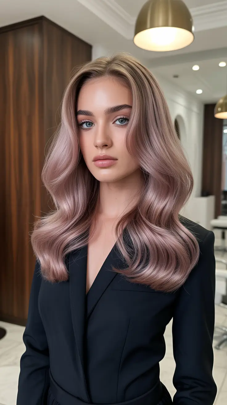 Soft hair color ideas to look younger 2026 Smoky Lilac Blonde Elegance