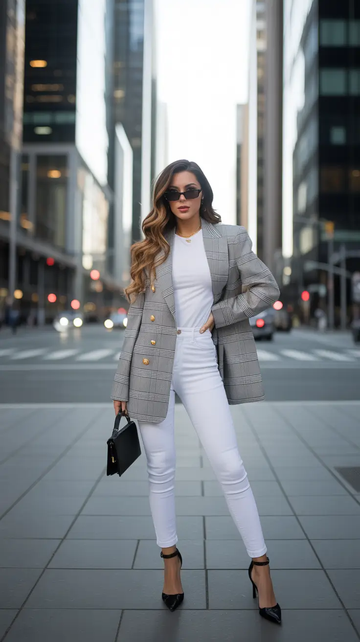 Stylish first date outfits 2026 Urban Grace in White and Gray