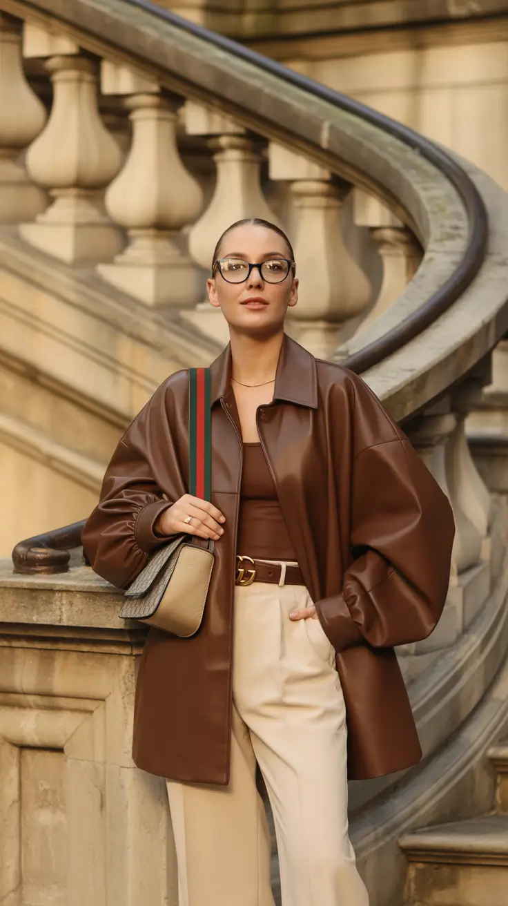 Stylish New York outfits 2026 Coffee Tones and Classic Architecture