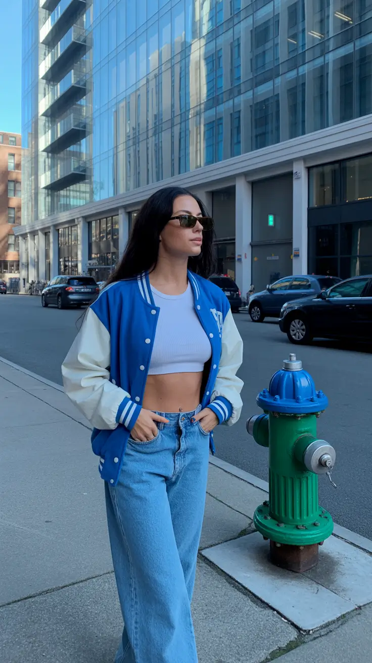 Stylish New York outfits 2026 Varsity Cool on a Summer Block