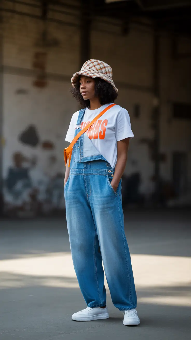 Stylish y2k outfits 2026 Denim Overalls Comeback