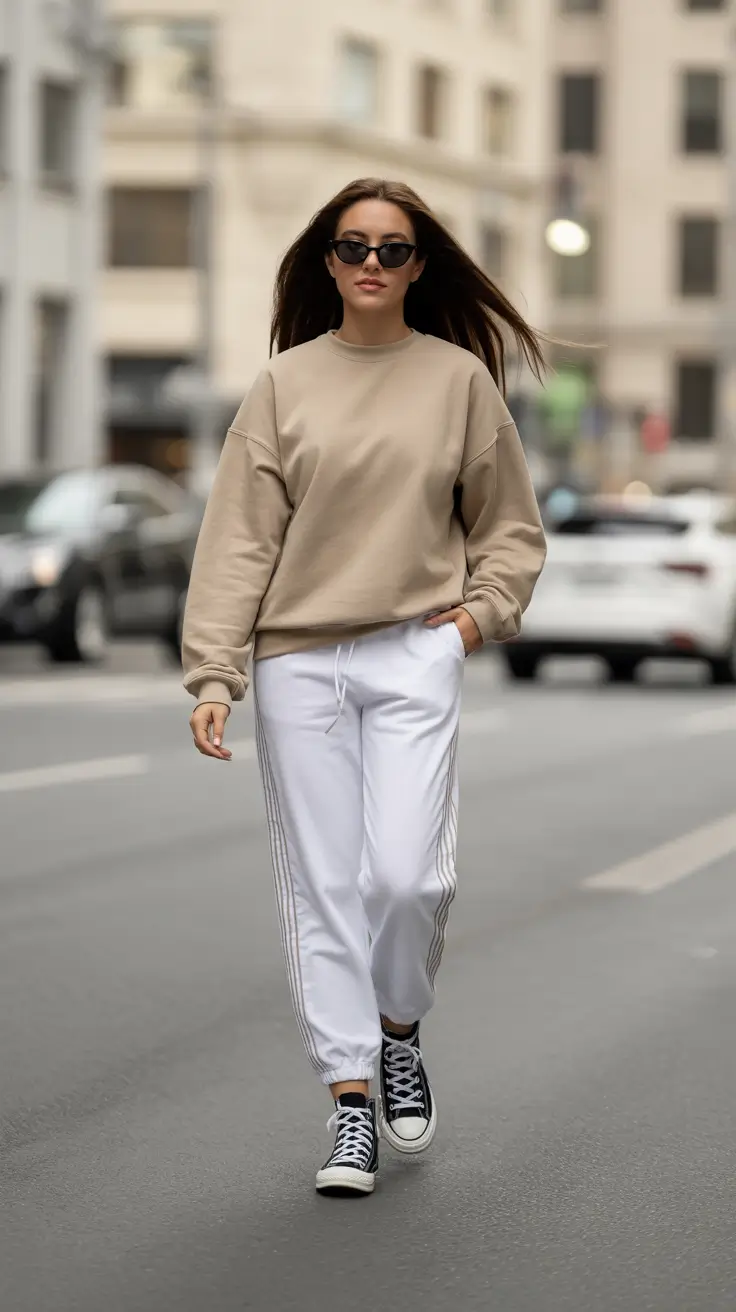 sweatpants outfits for women 2026 Beige Balance