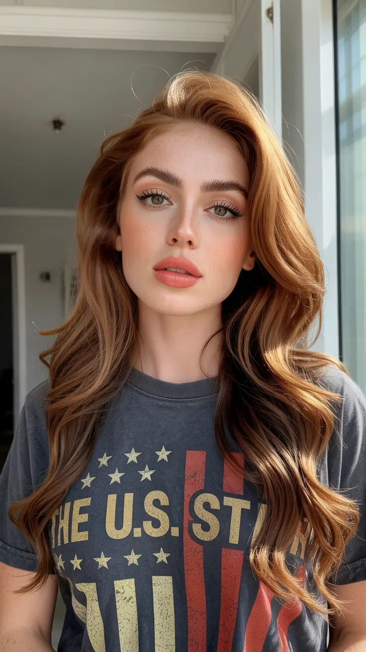 Top hair color trends 2026 Warm Caramel Layers
