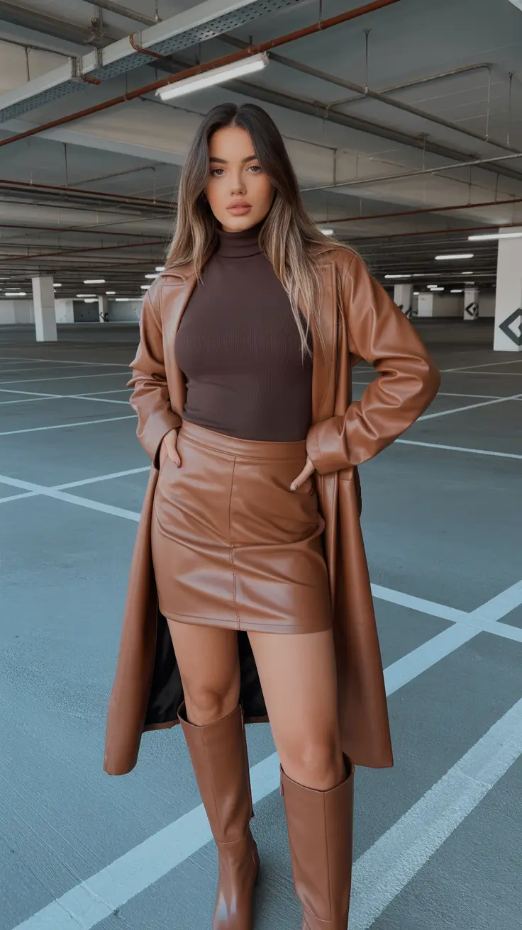 Trendy outfits for women 2026 monochrome caramel elegance