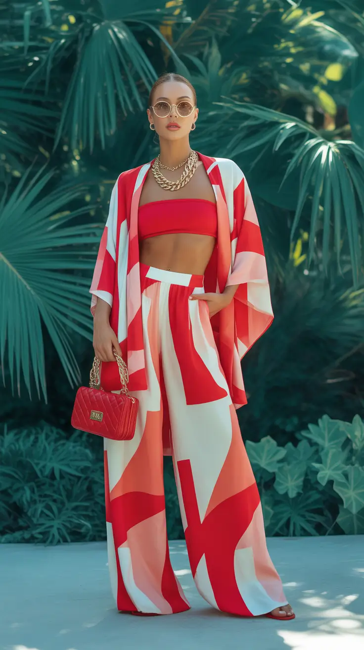 Vacation outfit ideas 2026 Bold Tropic Geometry