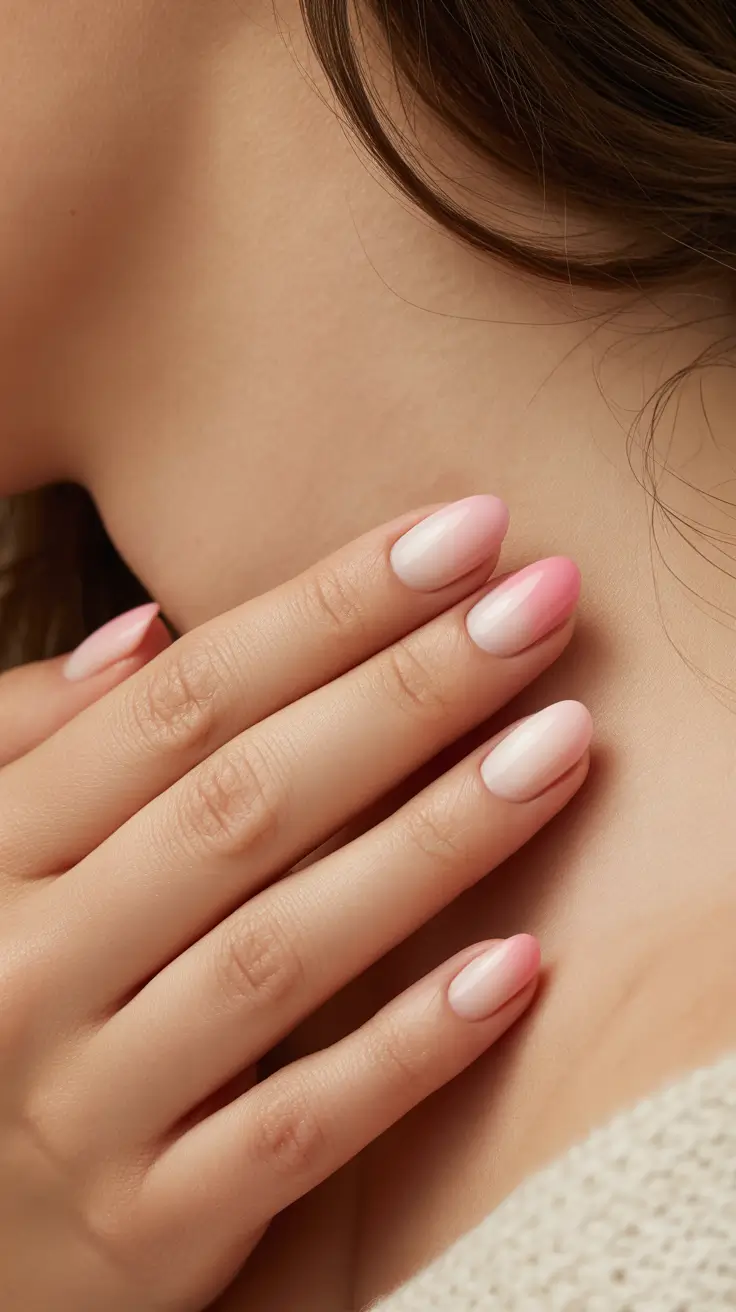 acrylic nail designs 2026 Soft Pink Almond Nails