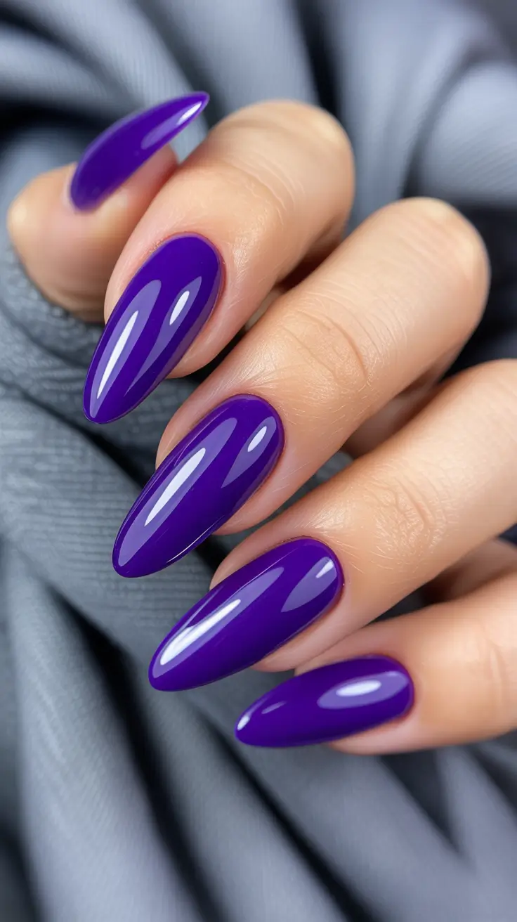 acrylic nail designs 2026 Purple Almond Acrylic Nails