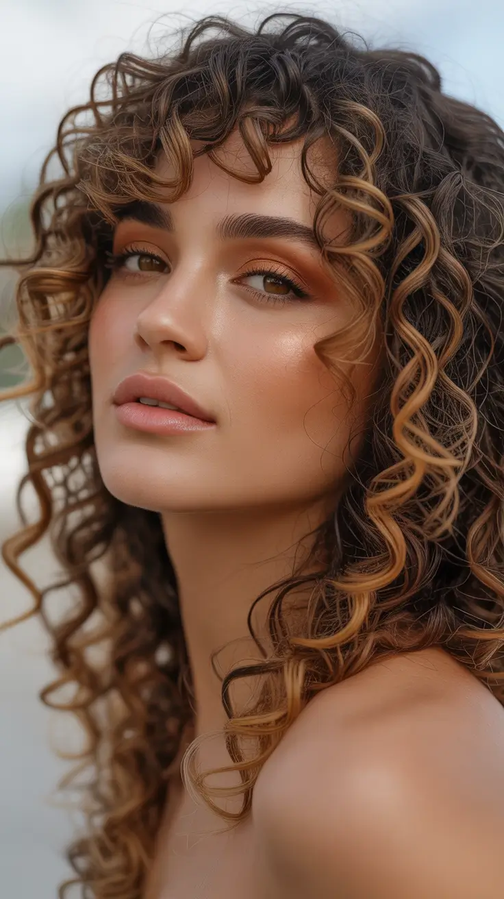 Best curly hairstyles 2026 Soft Ribbon Curls With Sunlit Dimension