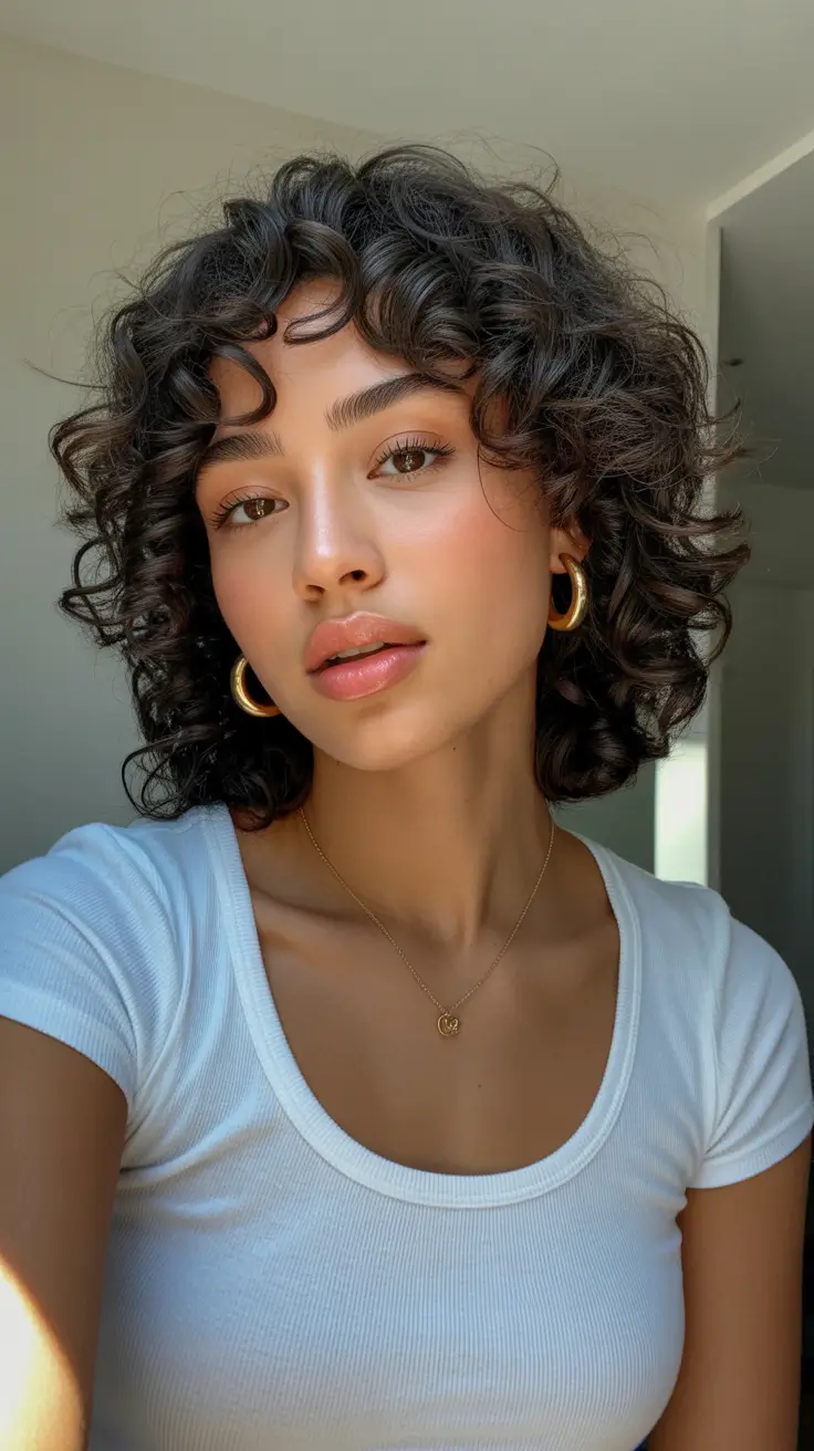 Best curly hairstyles 2026 Fresh Short Curly Bob With Soft Curl Fringe